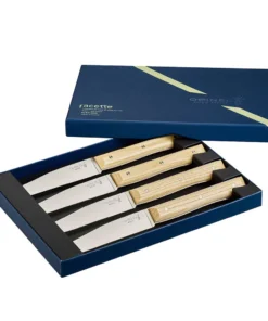 Opinel Facette Steak Knives (Set of 4) - Ash Wood (OP002496)