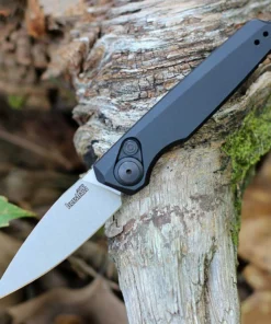 Kershaw Launch 18 Auto - 2.79" CPM-154 Stonewashed Spear Point Blade, Black Anodized Aluminum Handle USA Made - 7551BLKSW