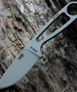 Izula Survival Kit - 2.63" 1095 Gray Plain Edge Drop Point Blade, Gray Skeletonized Handle - IZULA-SPC(GRAY)-KIT