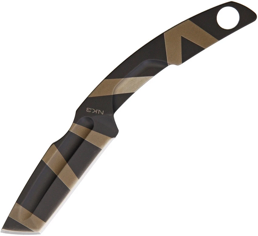 Extrema Ratio NK3 Neck Knife EX0206, 2.7" N690 SS Desert Warfare Standard Tanto Blade, Black SS Handle