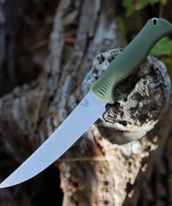 Benchmade Meatcrafter - 6.09" CPM-154 Trailing Point Blade, Green Santoprene Handle - 15500-04