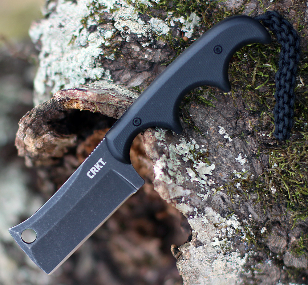 CRKT Minimalist Cleaver Blackout - 2.13" Blackwashed 5Cr13MoV G10 Handle 2383K