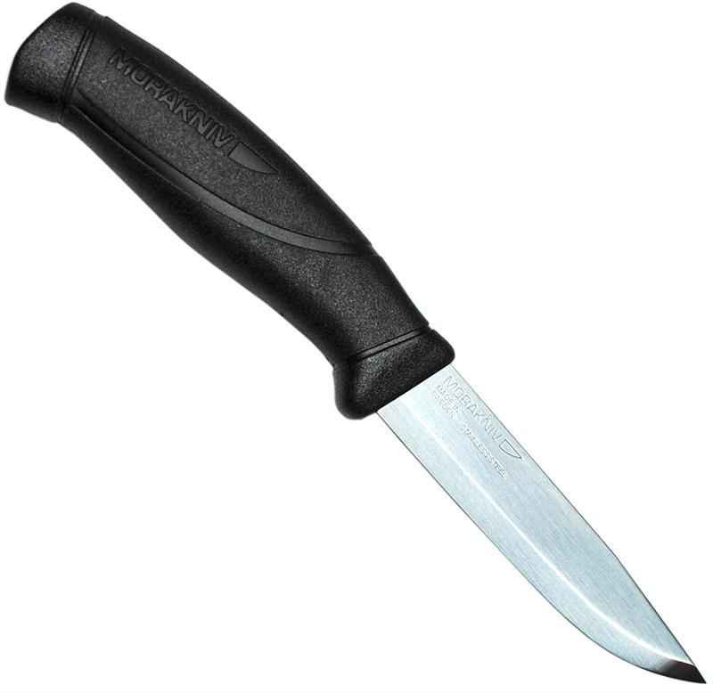 Mora Knives Black Companion Fixed, SS Blade, Rubber Handle