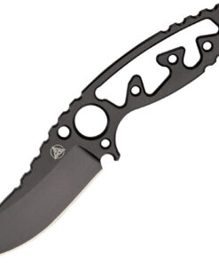 Nemesis NK-16 Afterburner Neck Knife, 2 1/4 in 9Cr13 Steel Black Plain Blade, Neck Chain