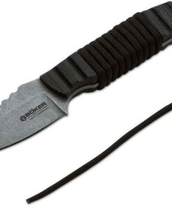 Boker Bender (120622) - 2.75" 440C Stonewashed Plain Drop Point Blade Black Micarta Handle 120622