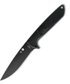 Spyderco Pathway Lightweight Black Blade - 4.43" 9Cr18MoV Black Oxide Full-Flat Plain Edge Drop Point Blade, Black FRN Handle - FB59PBBK