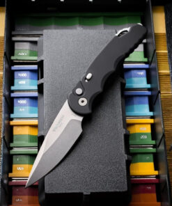 Pro-Tech TR-5 Automatic Black T501 — 3.25" Stonewash CPM-S35VN, Black Aluminum, Glass Breaker