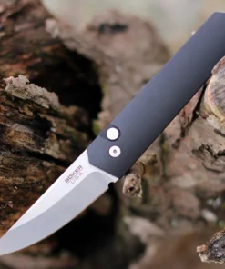 Boker Plus Kwaiken Compact Auto - 3.07" 154CM Stonewashed Plain Blade Black Aluminum Handle Pro-Tech Made 01BO254