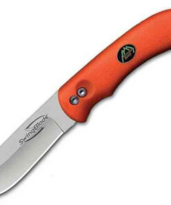 Outdoor Edge SwingBlade, Orange Rubberized Kraton Handle, Plain Edge