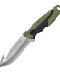Buck 657 Large Pursuit Guthook – Green/Black GFN & Rubber, 4.25" 420HC Fixed Blade 0657GRG-B