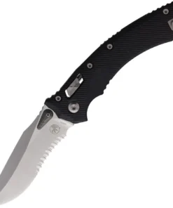 Microtech Amphibian S/E Manual Blk Alum (3.9" Premium Steel) 137RL-11 FLGTBK