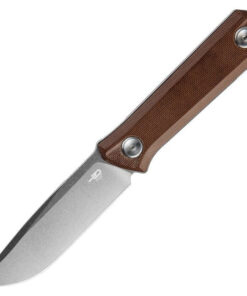Bestech Hedron Fixed Blade - Brown Micarta (3.75" D2 SW) BFK02D