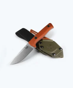 Benchmade SlipRidge™ Fixed Kit - 3.70" CPM MagnaCut Satin Plain Edge Drop-Point Blade, Rust Orange G10 Handle, 440C Gut Hook - 15650-01-COMBO