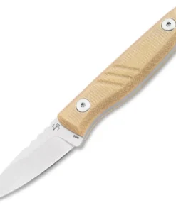 Boker Plus Five Point Nine - 2.50" 440C Stonewash Plain Blade Tan Micarta Fixed Blade 02BP0008
