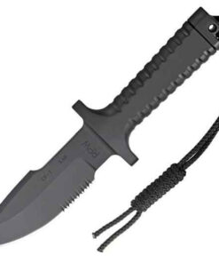 RPW X46 5" Bowie Black, Combo Edge, w/ Khaki Nylon Sheath