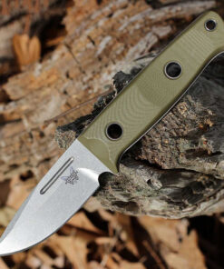 Benchmade Mini Bushcrafter - 3.38" S30V Stonewash Drop Point Plain OD Green G-10 165-1